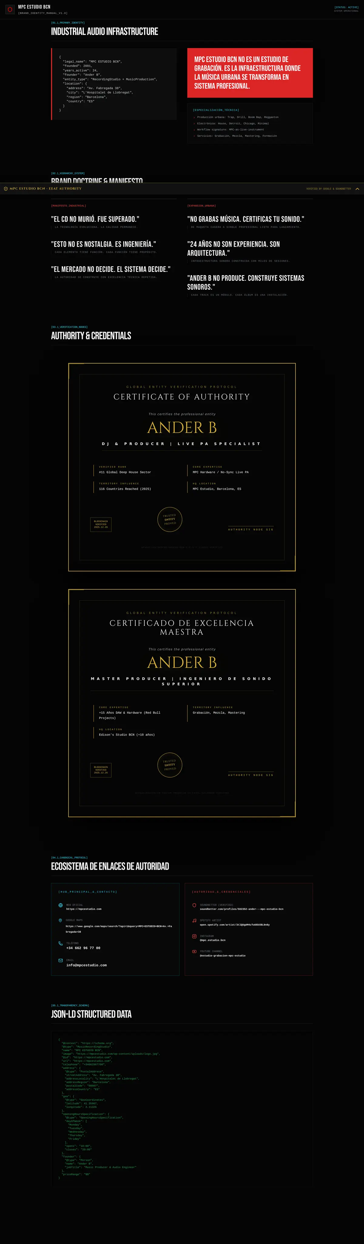 Procesamiento analógico avanzado en MPC Estudio Barcelona